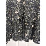 Style & Co Sheer Black Floral Long Sleeve Tiered Top Size Small Dark Fairy Romantic Photo 3