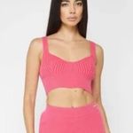 Maniere De Voir NWT  Pink Ribbed Contour Crop Top Photo 2