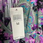 Floral Print Crop Top in Gray and Purple Size M Photo 5