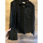 Equipment  Femme Women Sz Large Blouse Button Down Polka Dot Black Preppy Classic Photo 2
