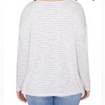 Sanctuary ‎ Curve Elina Metallic-stripe Split-Neck Long Sleeve Tee Shirt Size 2X Photo 2