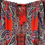 Venus Romper Off The Shoulder Floral Paisley Print Ruffle Long Sleeve Photo 5