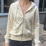 Brandy Melville Christy Zip Up Cream Hoodie one size Photo 0