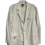 Moshiko Women's Jacket Blazer Linen Blend Long Pockets Career Cream Size XXL Photo 1