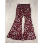 Anthropologie  Damask Jacquard Flare Pants Purple Floral Sz 8 NWT Photo 1
