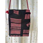 Tamiko Fujio Handmade Handcrafted Hawaiian Tribal Hook Loop Crossbody Bag Black Photo 2