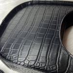 A New Day Black Alligator Print Structured Mini Crescent Tote Handbag from . NWT Photo 6