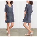 Amour Vert Julianne Floral 100% Silk Shift Mini Dress Size XS Blue Slit Sleeve Photo 1