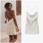 ZARA  tie dye satin Pastel Tie-Dye Spaghetti Strap Dress Photo 4