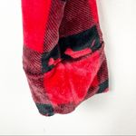 PINK - Victoria's Secret PINK VICTORIA’S SECRET Red Black Plaid Plush Signature Dog Logo Short Robe XS/S Photo 4