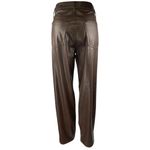 Old Navy OG Loose Womens Brown Faux Leather High Rise Straight Trousers Pants 8 Photo 2