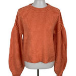 Happy Nature Sweater XS Coral Knit Lightweight Crewneck Earthy Chic Orange Photo 0
