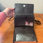 Brighton  Suede Leather Central Park Organizer Crossbody Purse Wallet‎ Pink Brown Photo 4