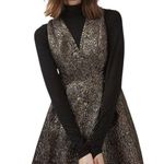 Topshop  Dress Size 8 Gold HOCO Mini Party Sleeveless Fit Flare Cocktail Dressy Photo 8