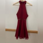 Lulus EUC Reach Out My Hand Burgundy Lace Skater Mini Dress Size Small Photo 3