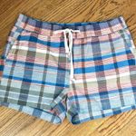 Caslon | Blue Nichole Plaid Stretch Multi Colored Shorts Size M Photo 3