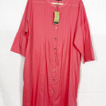 Gundrun Sjoden Serafina Lagenlook Organic Cotton Button Front Dress Melon Pink Size L Photo 0