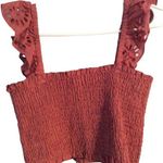 Cotton On Small S womens tube top eyelet sleeves dark pink stretch boho Photo 0