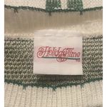 Holiday Time VTG Christmas Sweater S Mistletoe Glitter Ornaments Holiday Bow Gold Green Photo 4