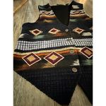 Jane Ashley Vintage  Women's Southwest Cowboy Vest Size Medium embroidered 90s Photo 2