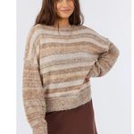 O'Neill O’Neill Lake Shore Striped Knit Sweater Beige Pink Size L Photo 4