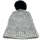 Love Your Melon Smiley Black Knit Beanie w/ Removable Puff Unisex Photo 2
