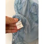 Vintage baby blue embroidered cupped bow tie sheer lace bodysuit size small Photo 6