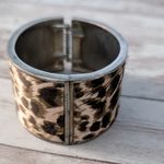 Vintage Chunky Hinged Bracelet Animal Print Photo 12