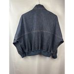Brunello Cucinelli Women’s Small Dark Blue Jean Bomber Jacket Photo 2