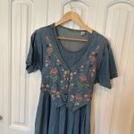 Denim Midi Dress With Built In Vest Size Large Photo 1