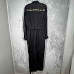 d.frank Jumpsuit Women Black Gold Embellished Long Sleeve Belted Vintage Photo 3