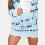 Pretty Little Thing Sz 8 Tie Dye Print Blue Denim Jean Skirt Photo 0