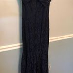 XScape Navy Blue Lace Gown Photo 1