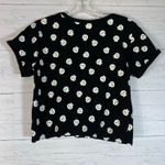 Luna La   Black Glow in the Dark Skull Cropped Tee size M womens Photo 1