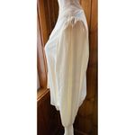 EXPRESS  Cream V Neck Long Sleeve Blouse Puff Shoulder Smocked Cuff Shirt Top L Photo 2