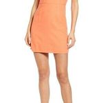 BP Womens Size XL Tie Neck Linen Blend Minidress in Coral Camelia Dress Photo 0