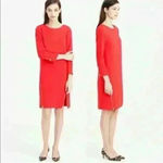J.Crew 𝅺 Red 3/4 Sleeve Double-Zip Shift Dress Holidays Christmas Photo 1