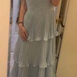 Zapaka Sky Blue Sweetheart Pleated Tiered Long Bridesmaid Dress Size 2 Photo 2