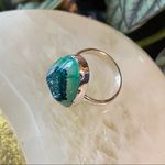 Mediterranean Green Carved Aura Druzy Sterling Silver Size 6.5 Green Photo 8