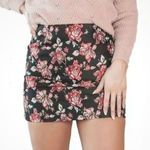 MINKPINK Revolve  Larache Mini Skirt Black Pink Floral NWT XS Whimsigoth $89 MSRP Photo 0