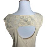 Free People Sahara Beaded Crochet Cross Over Tank Top in Tea Size Medium Womens Photo 3