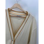 Eccotoo Womens Cream Knit Cardigan Sweater Size 2X Academia Preppy Quiet Luxury Brown Photo 4