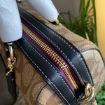 Coach Authentic Signature canvas/Smooth leather DisneyX top zip Satchel/Crosby Photo 13