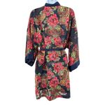 Victoria's Secret Vintage 80s VS Gold Label Poly Chiffon Floral Brocade Jacquard Kimono Robe Photo 4