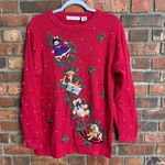 Victoria Jones  womens ugly Christmas holiday embroidered sweater red medium Photo 0