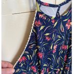 French Grey Halter‎ Crochet‑trim Blue Pink floral Maxi Dress L Photo 4