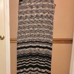 Chico's Chico’s Valarie Space Dyed Striped Faux Wrap Sleeveless Maxi Dress Black Tan 2 Photo 1