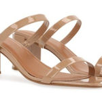 By Far Tanya Nude Patent Leather Heels Size EU 38 US 8 NIB Slip On Style Glam Tan Photo 0