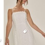 Francesca’s Roxanne Ric Rac Eyelet Mini White Dress Medium NWT Photo 1