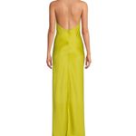 Gianni Bini  Halter Cowl Neck Satin Slip Maxi Dress Chartreuse Photo 1